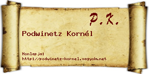 Podwinetz Kornél névjegykártya