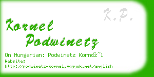 kornel podwinetz business card
